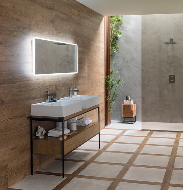 Roman-style bathroom flooring