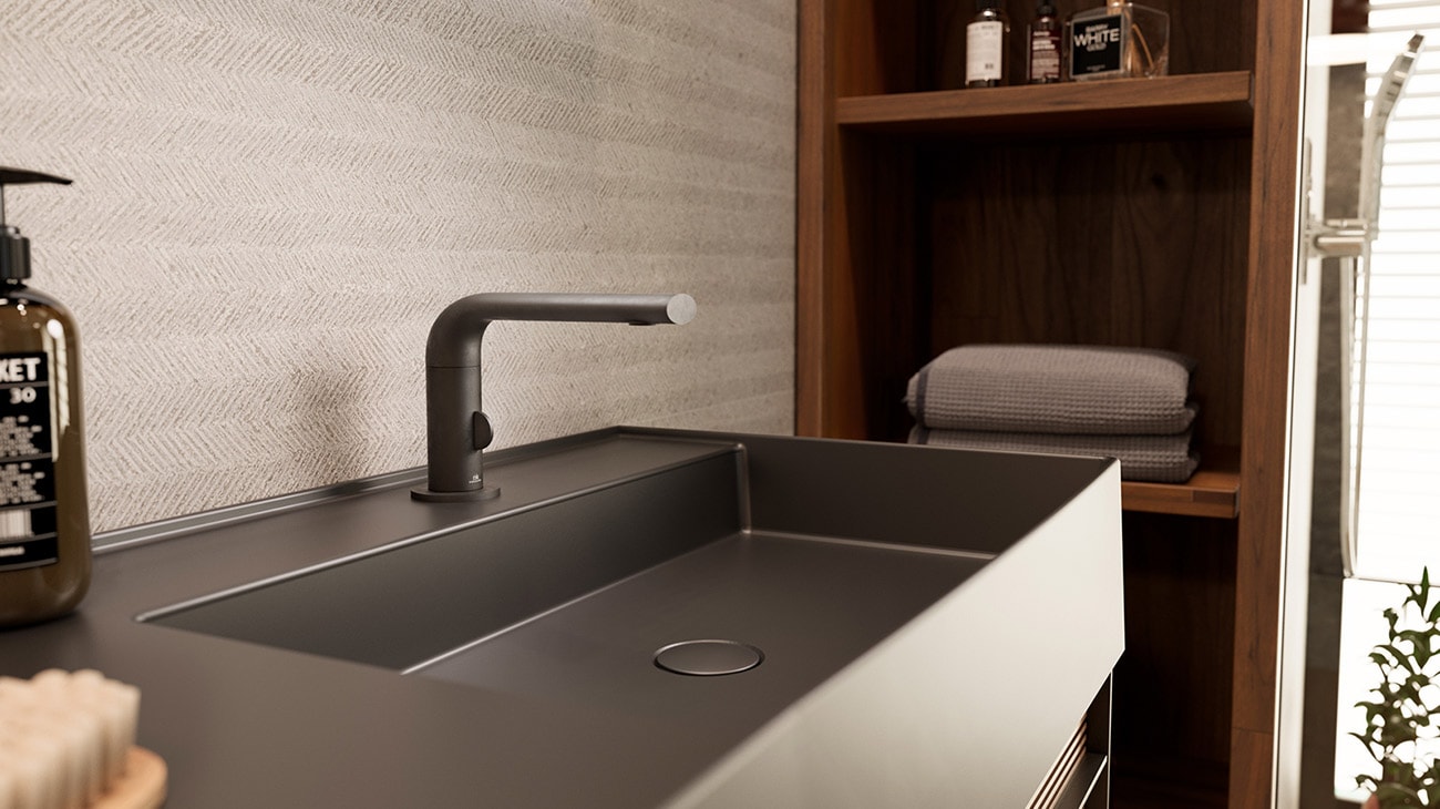 SWAN washbasin tap designed by ERRE Arquitectura for Noken.