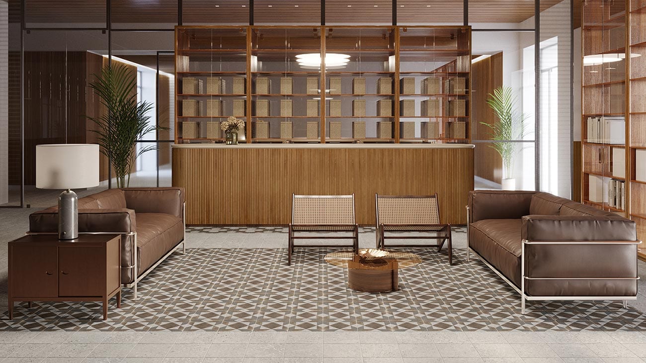 Natural wood covering Split Pyramid Brown- Heritage Floor Tiles Madrid & Heritage Girona de L' Antic Colonial