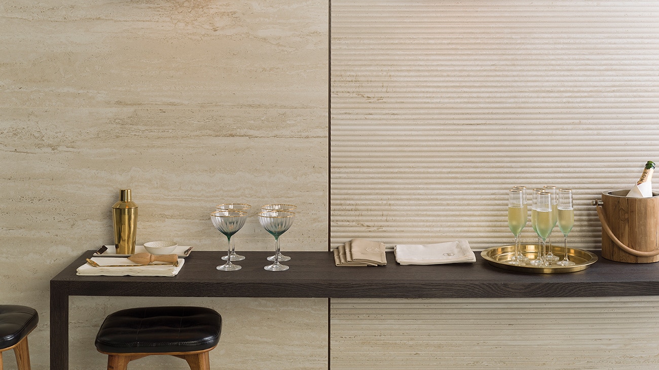 Roma Marfil and Canal Roma Marfil tiles by Porcelanosa.