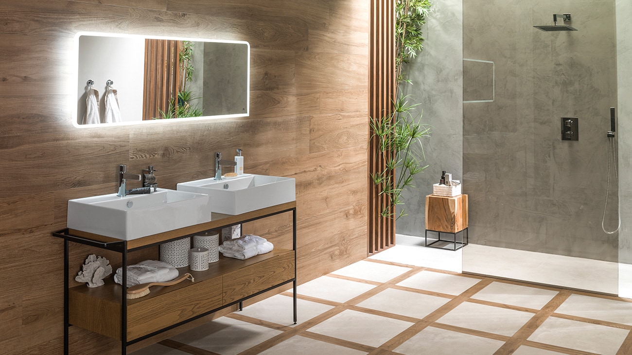 Bathroom with Pure Line washbasin by Noken.