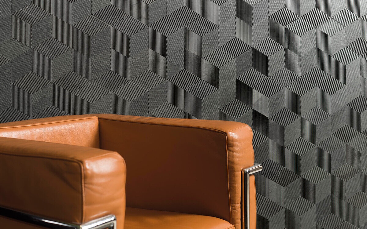 Hexagonal mosaic wall tiles