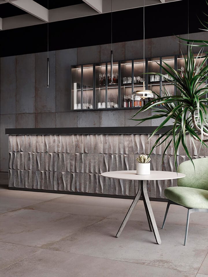 Natural stone tiles home bar