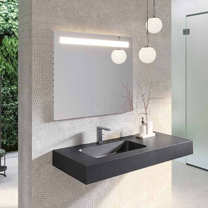 Lite Plus square bathroom mirror with light