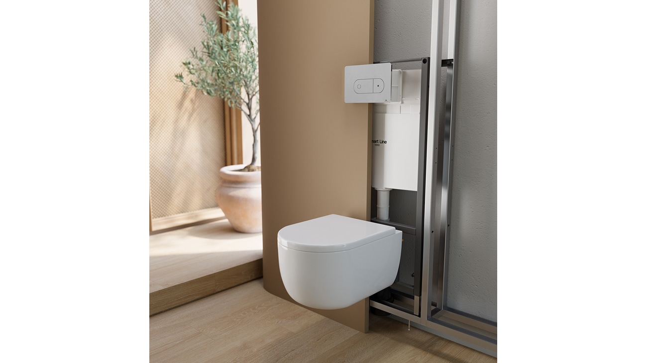 Acro Compact toilet and frame by Noken.