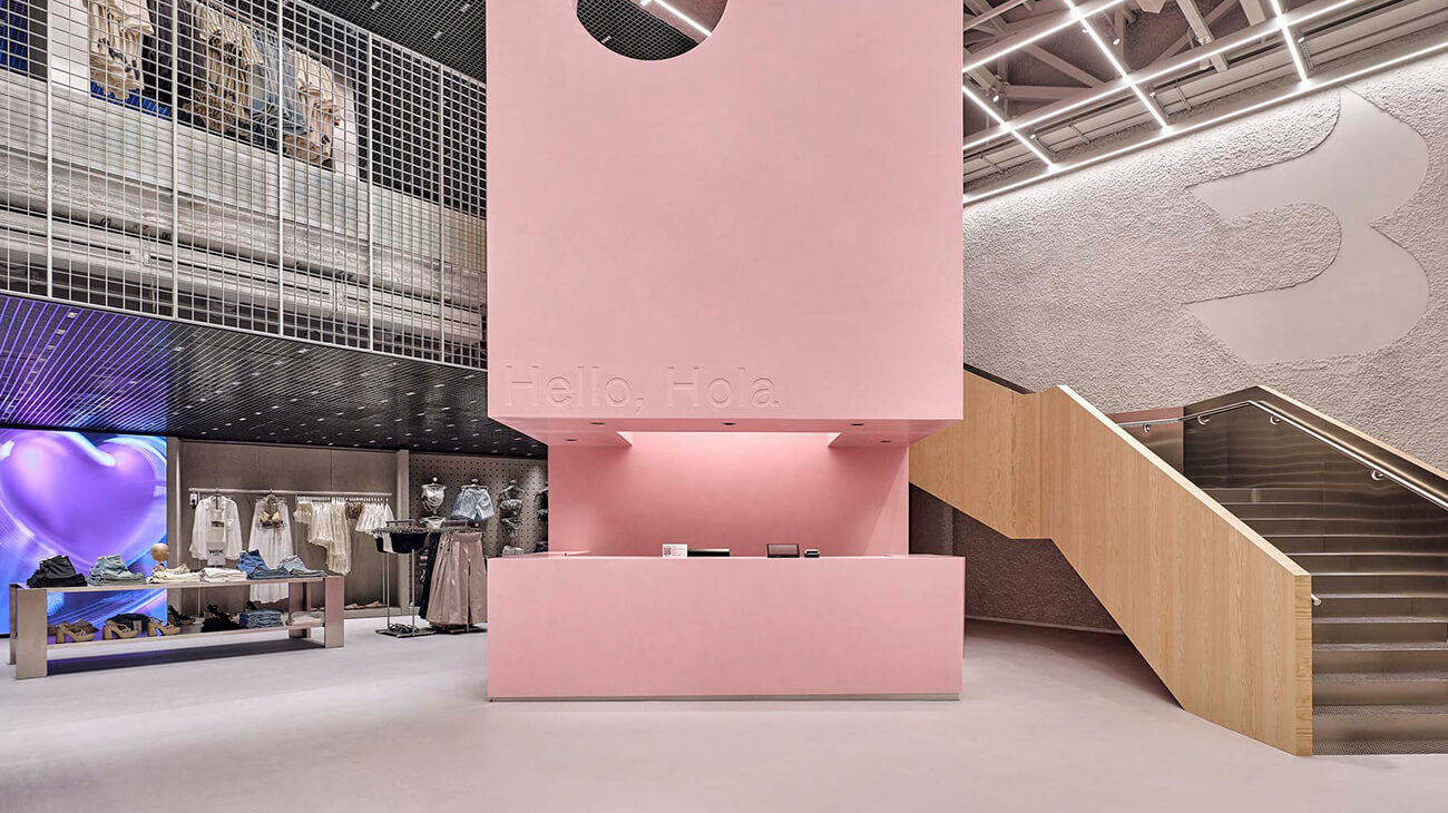 PORCELANOSA collaborates with BERSHKA in its new flagship stores